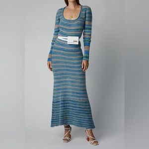 Jacquemus Blue La Robe Perou striped maxi dress
